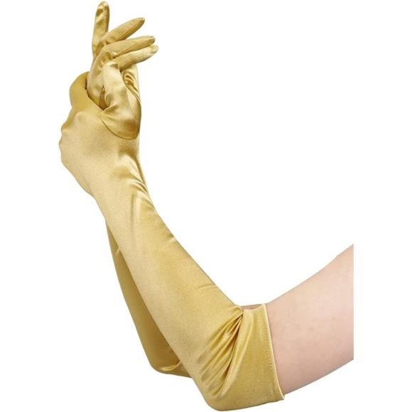Long Opera Party Gloves for Women 1920s 20s Satin Gloves Costumes Elbow Length - Picture 3 of 6